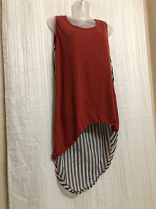 Red High-Low Midi Dress