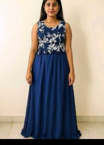 Elegant Navy Floral Dress