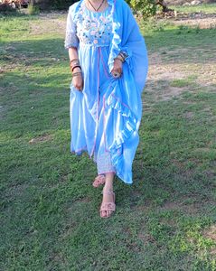 Beautiful Partywear Fancy Light Weight Sky 💙 Blue