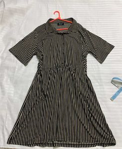 Striped Shirt Dress Bust Till 40 Stretchy