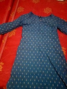 Blue Printed Long Sleeve Tunic
