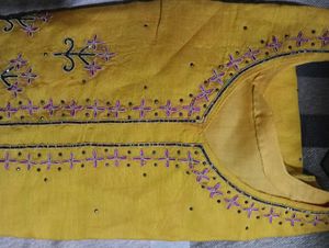 Embroidered Yellow Kurta