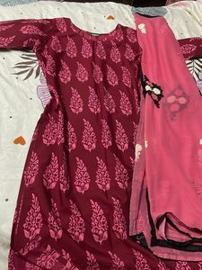 Pink Kurti Dupatta Set
