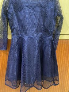 Navy Blue Mesh Dress