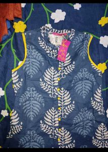 Navy Blue Sleeveless kurta
