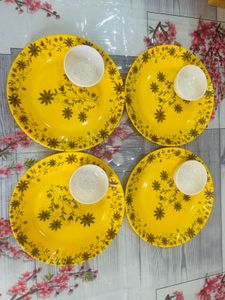 Yellow Floral Melamine Set