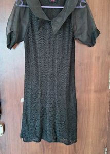 Black Crochet Mini Dress