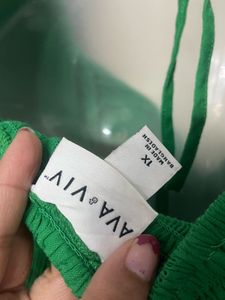 Bright Green AVA &amp; Viv Peasant Top with back Elast
