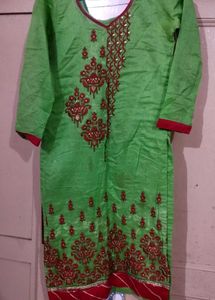 Green Embroidered Salwar Suit Set