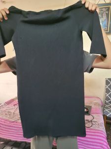 Black off shoulder bodycon dress