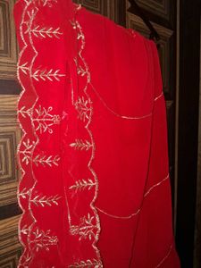 Cherry Red 🍒 Bridal Dupatta