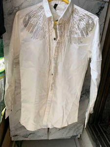White Designer Shirt with Golden Stud Deta