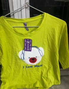 Cute Green 'I Love Music' Tee