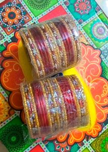 2-4 Size Maroon Colour Bangles Set Of 2