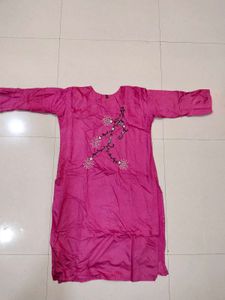 Pink Embroidered Kurti