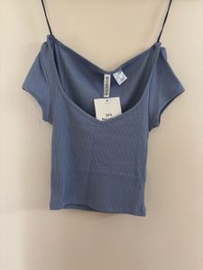 H&M SWEETHEART NECK DETAILED TOP