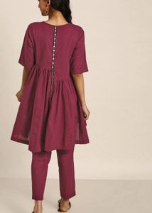 Sangria Asymmetric Burgundy Cordset
