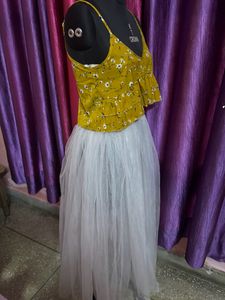 Crop Top With Sheer Skirt