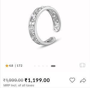 GIVA 925 SILVER ENGRAVED RING