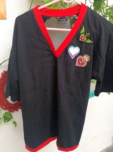 BLACK BACK NET T-SHIRT FOR WOMEN