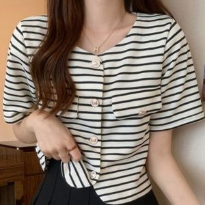 Korean button up top
