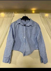 Stripped Crop Trendy Shirt