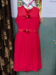 Red Colour One Piece Dress