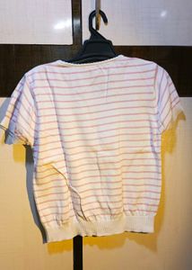 Pink Striped Knit Top