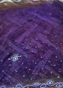 Embroidered Saree Dark Wine Colour