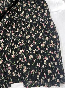 Flared Skirt With Floral Details