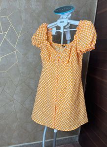 Orange & White Dress