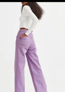 H&amp;M 💜Lilac Wide Leg Jean 💜|Ripped