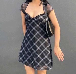 y2k checkered dress