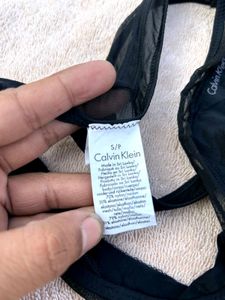 Calvin Klein Black Mesh Thong Panty – Size S