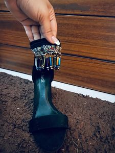 Embellished Block Heels