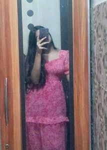 Pink Floral Printed Maxi Dress