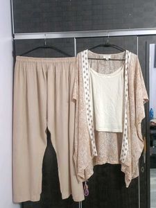 3-Piece Outfit with Paisley Kimono