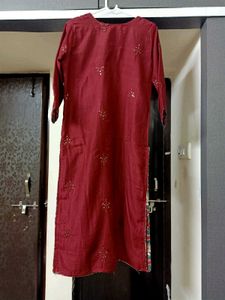 WOMEN&#39;S Maroon Elegant Kurta and Bottom
