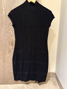 Winter Black Dress With Sequence