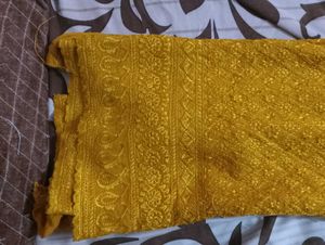 Yellow Embroidered Kurti
