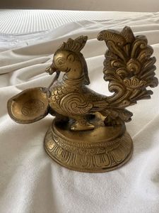 Antique Brass Peacock Diya