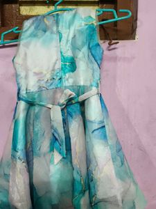 Aqua Sequin Flower Girl Dress