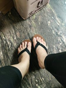 Wings classic black strap wedge heel