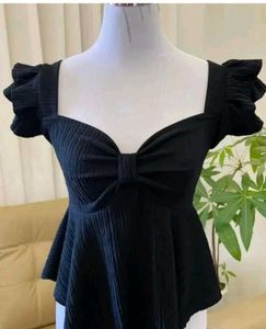 Chic Black Peplum Top
