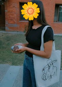 Tote Bag with Woman Design