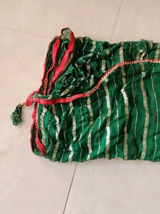 Green Striped Dupatta