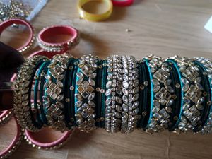 20 Silk Thread Bangles..Green