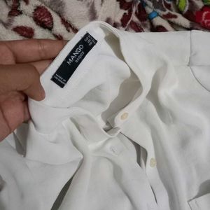 Mango Off White Casual Shirt ( Women )