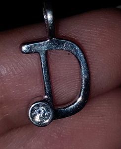 925 Real Silver &#34;D&#34; Alphabet Pendant