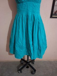 Aqua V-Neck Fit &amp; Flare Dress